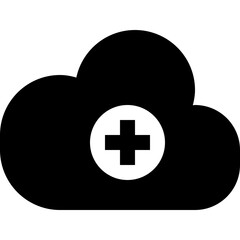 Obraz premium Cloud Add New Storage Icon Vector Symbol