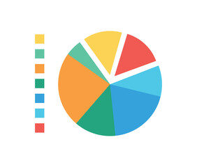 Colorful Pie Chart Vector, Data Visualization Graph Icon, Flat Pie Chart Infographic Design, Segmented Circle Chart for Stats, Analytics Pie Graph Vector Set