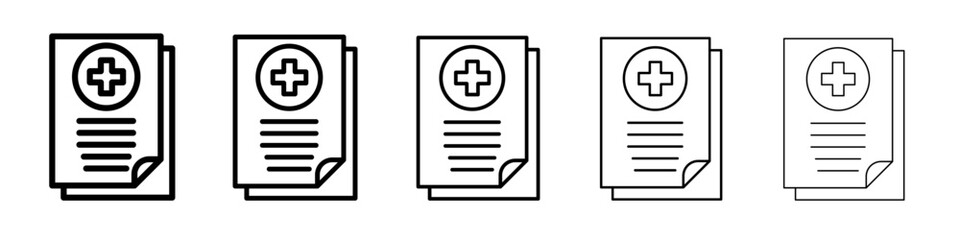 Obraz premium Medical report icon flat simple outline logo
