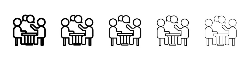 meeting icon flat simple outline logo