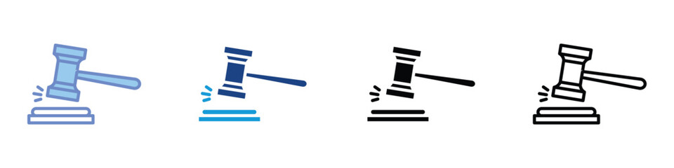 Gavel Icon &ndash; Law and Justice Symbol for Court, Auction, and Legal Decision Illustration
