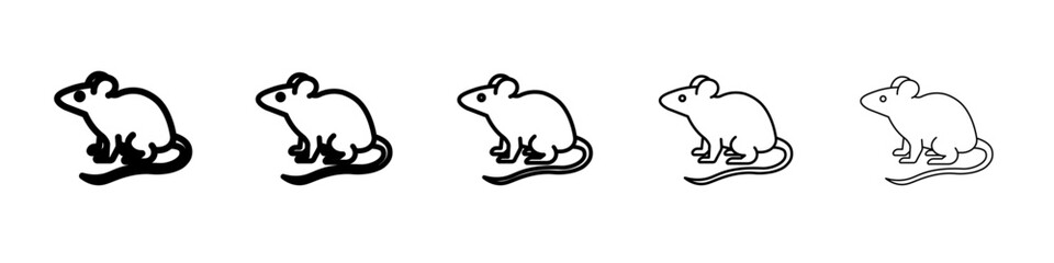 mouse animal icon flat simple outline logo