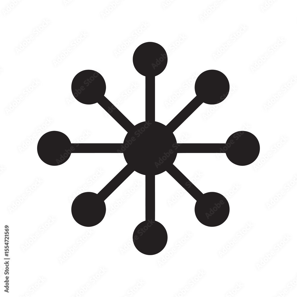 Poster network hub icon representing digital connection data distribution and communication technology for 