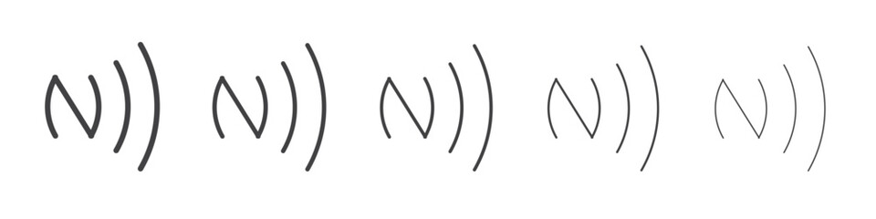 Fototapeta premium Nfc icon flat simple outline logo