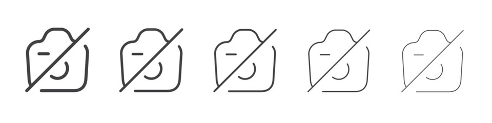 No camera icon flat simple outline logo
