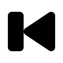 Previous Skip Backward Media Player Control Icon Vector