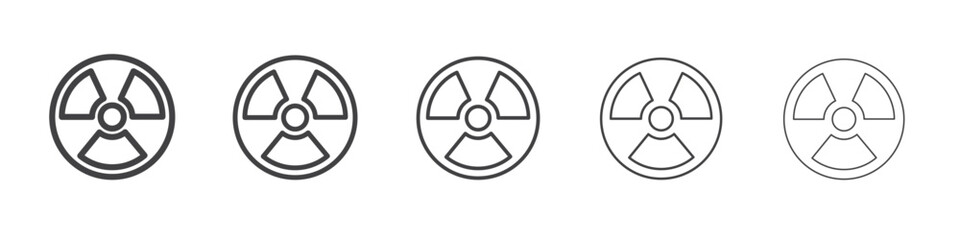 Nuclear icon flat simple outline logo