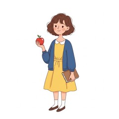 girl with apple