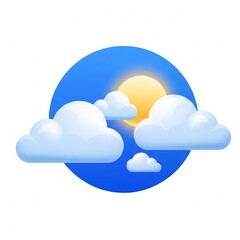blue sky with clouds icon
