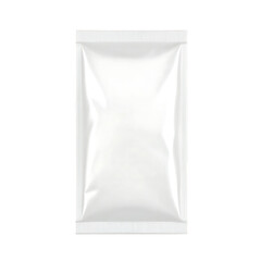 White blank foil plastic sachet isolated on a transparent background image
