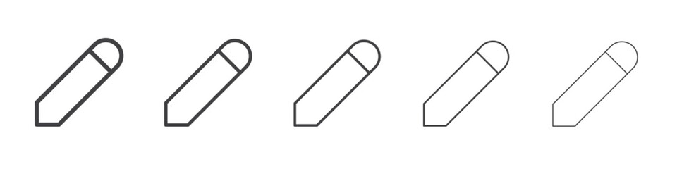 Pencil icon flat simple outline logo