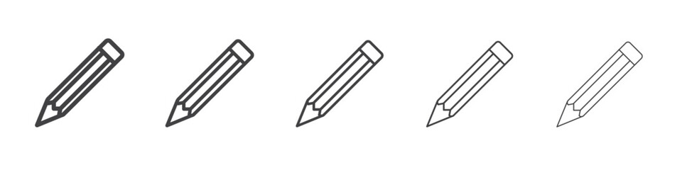 Pencil icon flat simple outline logo