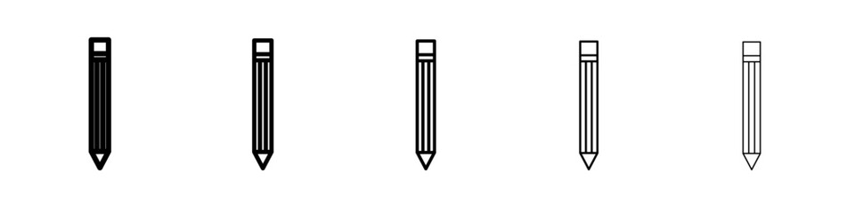 Pencil icon flat simple outline logo