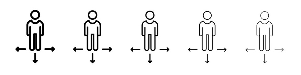 People direction icon flat simple outline logo