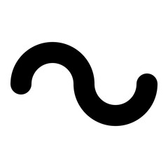 Wave Vector Icon - Curved Line Flow Abstract Shape Symbol