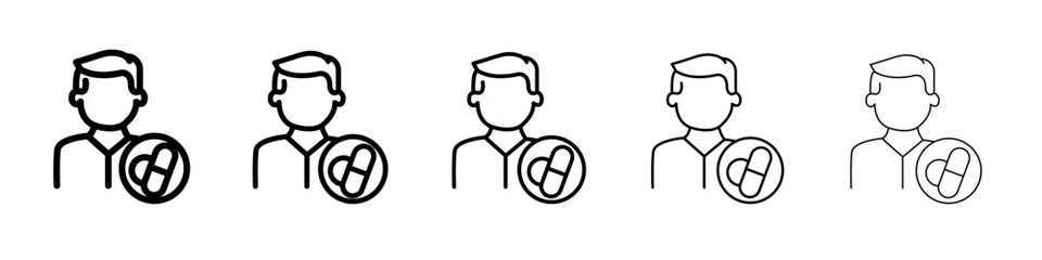 Pharmacist icon flat simple outline logo