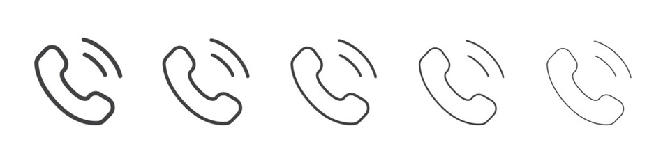 Phone icon flat simple outline logo