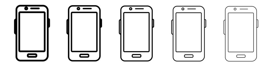 Phone icon flat simple outline logo