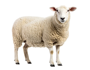 Obraz premium Sheep Isolated on White Background PNG