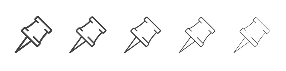 Pin icon flat simple outline logo