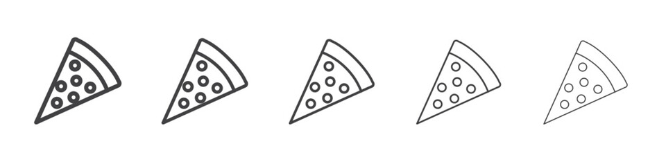 Pizza slice icon flat simple outline logo