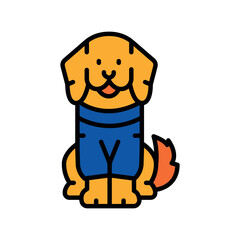 dog in clothes color line icon for digital and print projects.