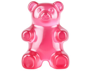 Shiny Pink Gummy Bear Candy Realistic Sweet Treat PNG