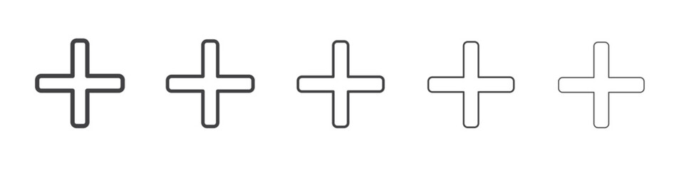 Obraz premium Plus icon flat simple outline logo