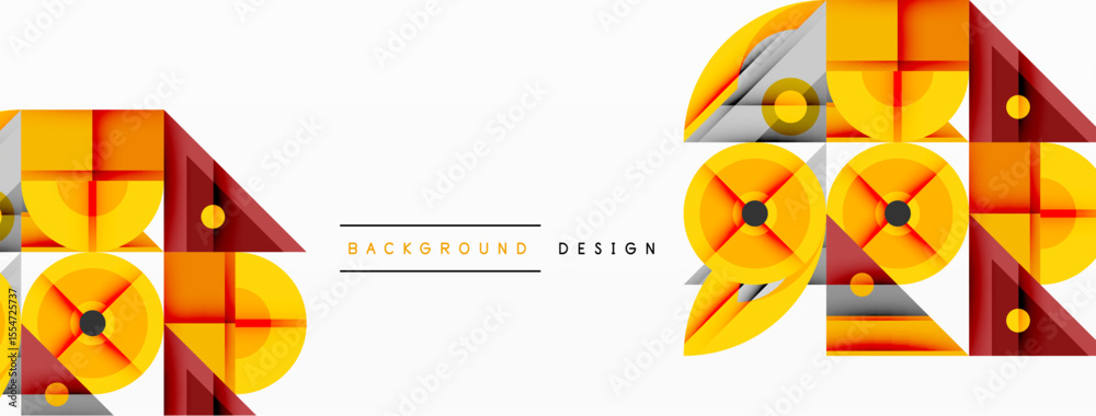 Aufkleber Abstract geometric pattern. Orange, gray, brown shapes create dynamic visual texture. Modern design element for backgrounds.