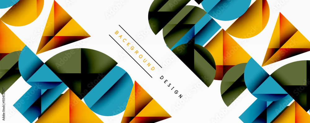 Aufkleber Abstract geometric pattern. Bright colors overlap creating dynamic visual effect. Modern design suitable for backgrounds, textures, prints.