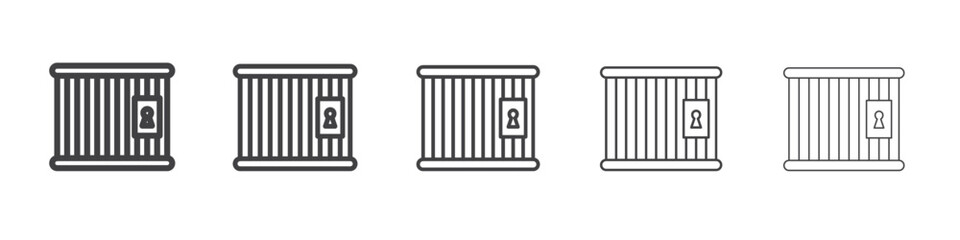 Prison safe icon flat simple outline logo