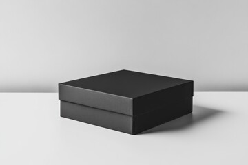 Small Box Template. Blank Small Cardboard Box Mockup on White Table