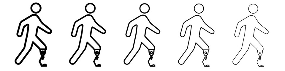 Prosthetic leg icon flat simple outline logo