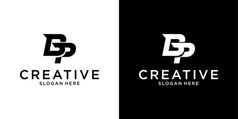 PB or BP initial letter logo design vector
