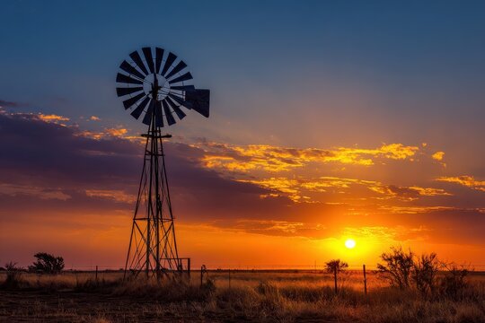 South Texas Windmill at Sunset: Tour the Beautiful Countryside