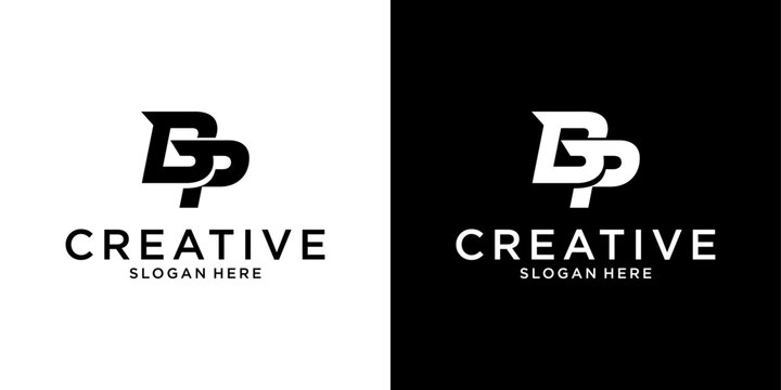 PB or BP initial letter logo design vector