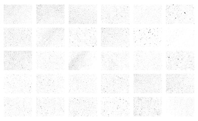 Grain dust texture pack. High resolution speckle overlay set with dirty noise particles and grunge scatter effects. Vintage dusty backgrounds.