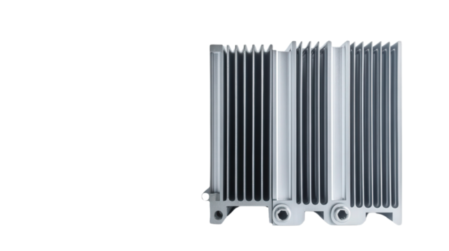 Heat sinks for electronics with aluminum texture, Transparent background, PNG file