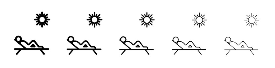 Relaxation icon flat simple outline logo