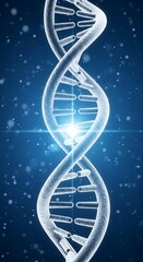 Glowing dna double helix: scientific, futuristic, medical concept illustration