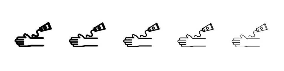 relief gel on arm icon flat simple outline logo