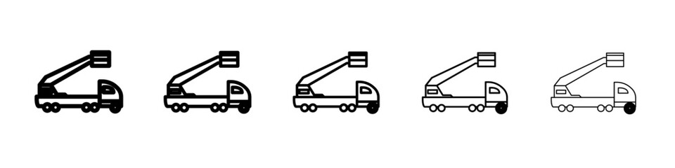 rescue truck basket icon flat simple outline logo