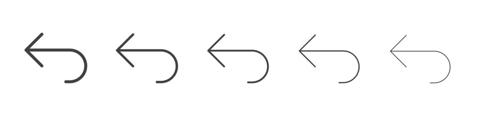 Return icon flat simple outline logo