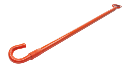 Insulated rescue hook for electrical emergency response, long pole design, Transparent background, PNG file