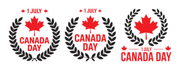 Canada Day Laurel Wreath Emblem Set for July 1st