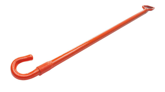 Insulated rescue hook for electrical emergency response, long pole design, Transparent background, PNG file