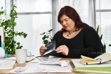 Creative woman engaged in artistic work at a bright and inspiring art studio