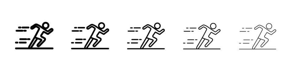 Obraz premium Running icon flat simple outline logo