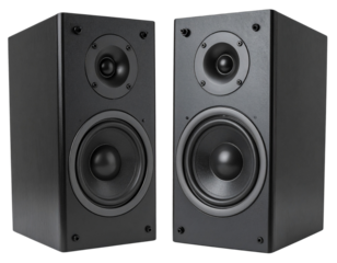 Stereo Speaker Pair Modern Audio Equipment PNG