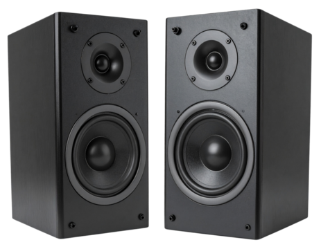 Stereo Speaker Pair Modern Audio Equipment PNG